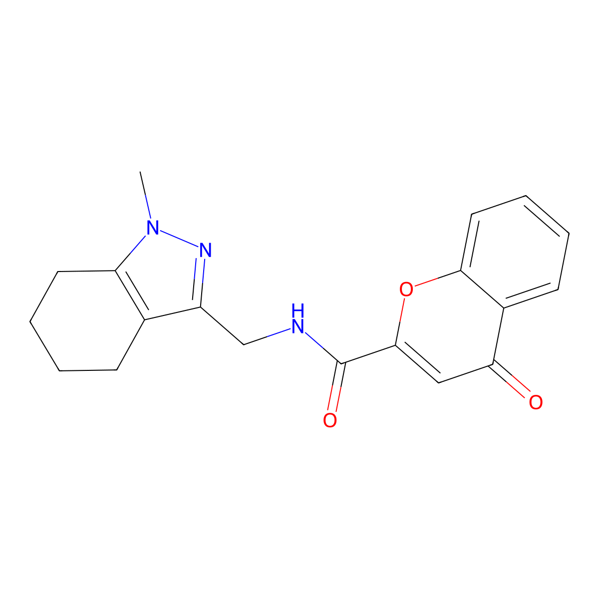 N-[(1-methyl-4,5,6,7-tetrahydro-1H-indazol-3-yl)methyl]-4-oxo-4H-chromene-2-carboxamide molecular structure, CAS 1448078-37-2