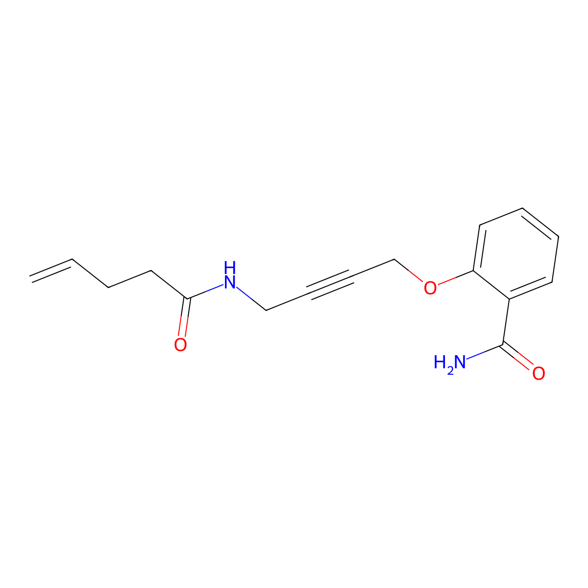 2-((4-(Pent-4-enamido)but-2-yn-1-yl)oxy)benzamide molecular structure, CAS 1448078-38-3