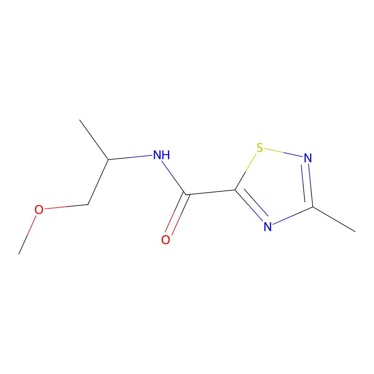 N-(1-methoxypropan-2-yl)-3-methyl-1,2,4-thiadiazole-5-carboxamide molecular structure, CAS 1448078-48-5