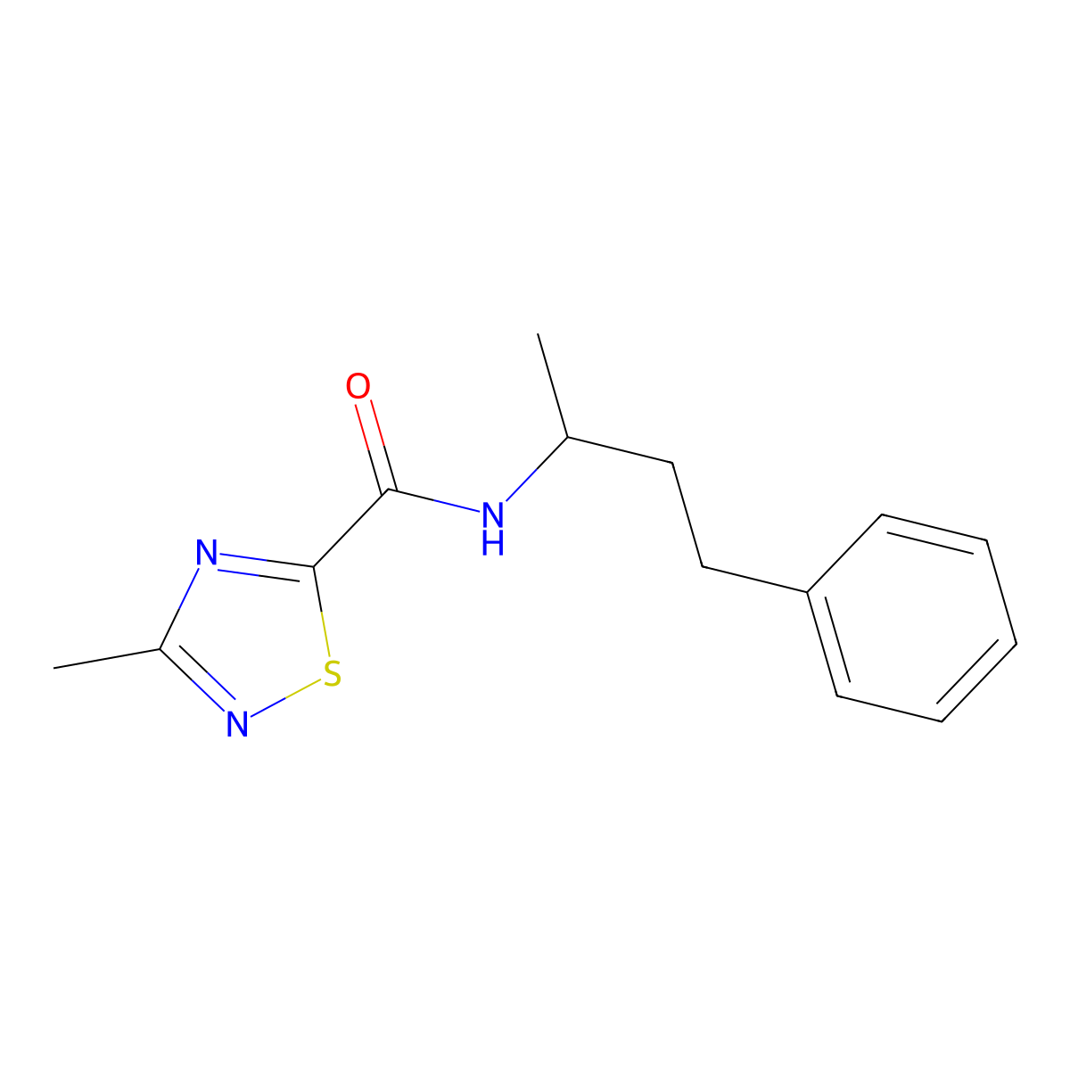 3-methyl-N-(4-phenylbutan-2-yl)-1,2,4-thiadiazole-5-carboxamide molecular structure, CAS 1448078-56-5