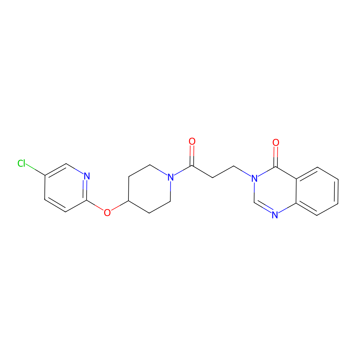 3-(3-(4-((5-chloropyridin-2-yl)oxy)piperidin-1-yl)-3-oxopropyl)quinazolin-4(3H)-one molecular structure, CAS 1448078-57-6