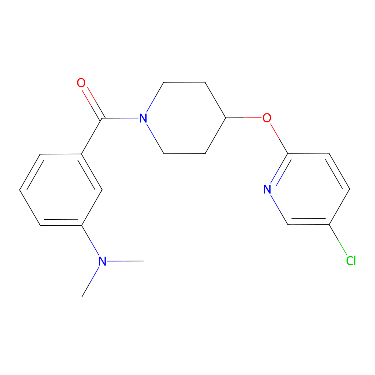 (4-((5-Chloropyridin-2-yl)oxy)piperidin-1-yl)(3-(dimethylamino)phenyl)methanone molecular structure, CAS 1448078-65-6