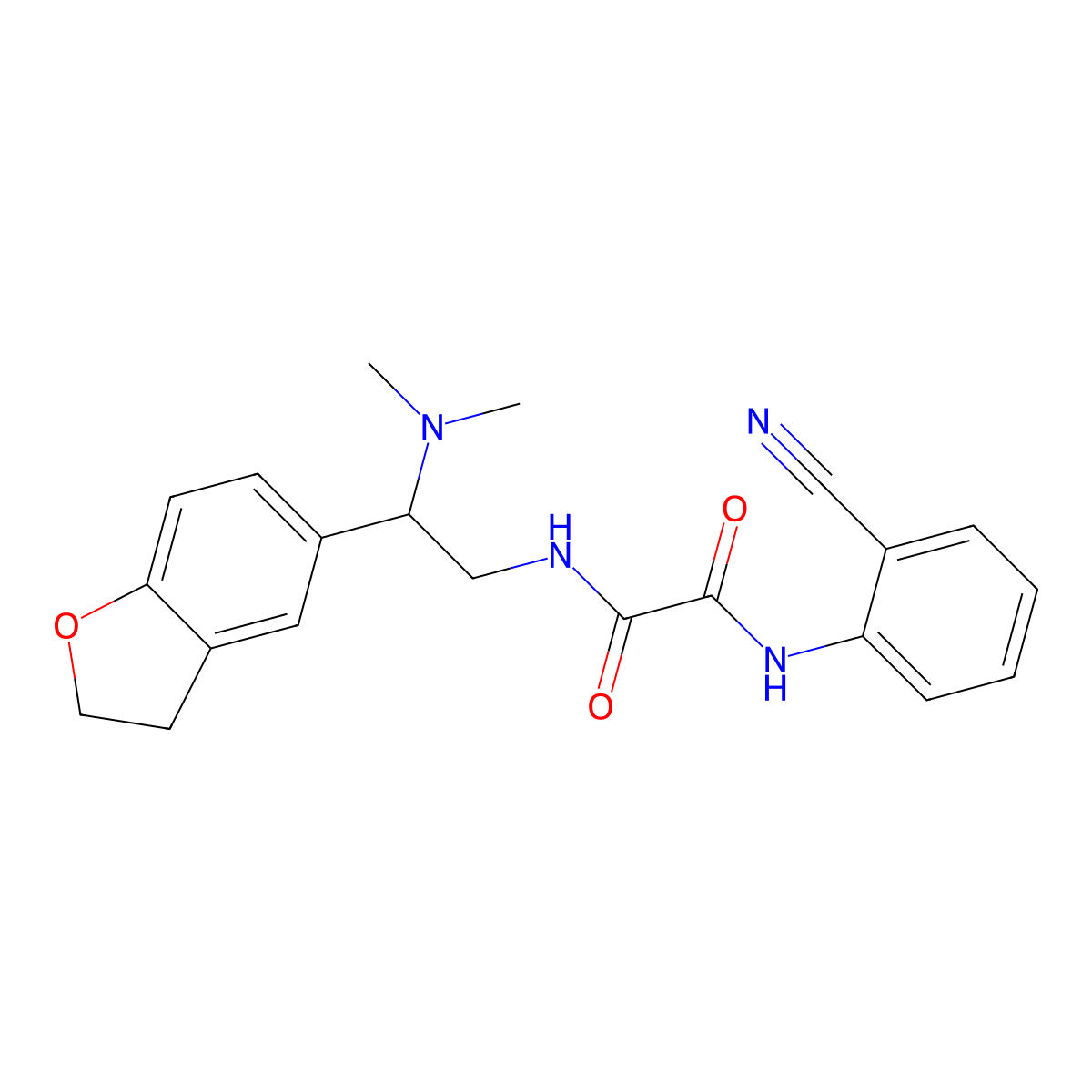 N1-(2-cyanophenyl)-N2-(2-(2,3-dihydrobenzofuran-5-yl)-2-(dimethylamino)ethyl)oxalamide molecular structure, CAS 1448078-68-9