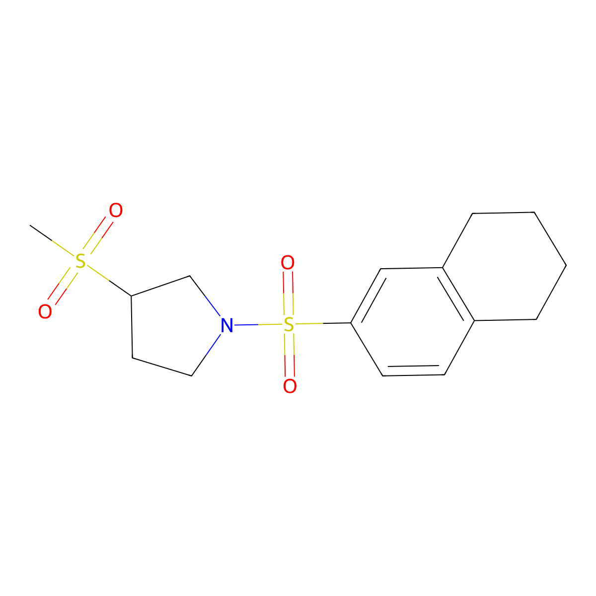 3-(Methylsulfonyl)-1-((5,6,7,8-tetrahydronaphthalen-2-yl)sulfonyl)pyrrolidine molecular structure, CAS 1448078-72-5