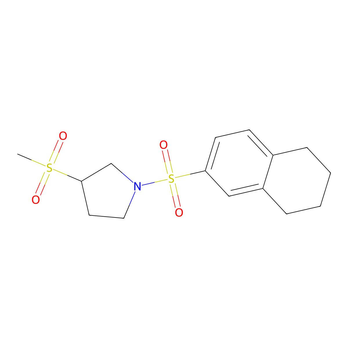 3-(Methylsulfonyl)-1-((5,6,7,8-tetrahydronaphthalen-2-yl)sulfonyl)pyrrolidine molecular structure, CAS 1448078-72-5