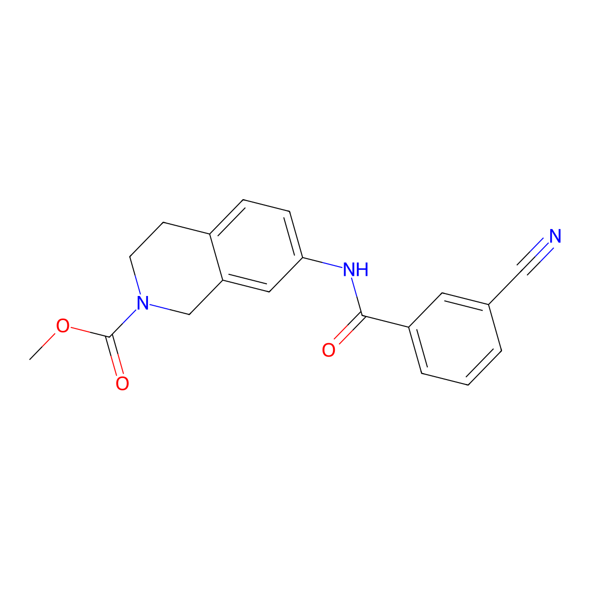 methyl 7-(3-cyanobenzamido)-3,4-dihydroisoquinoline-2(1H)-carboxylate molecular structure, CAS 1448078-73-6