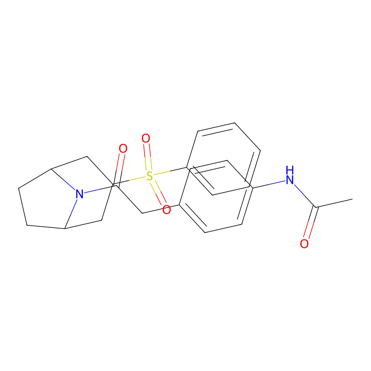 N-(4-(2-oxo-2-((1R,5S)-3-(phenylsulfonyl)-8-azabicyclo[3.2.1]octan-8-yl)ethyl)phenyl)acetamide molecular structure, CAS 1448078-77-0