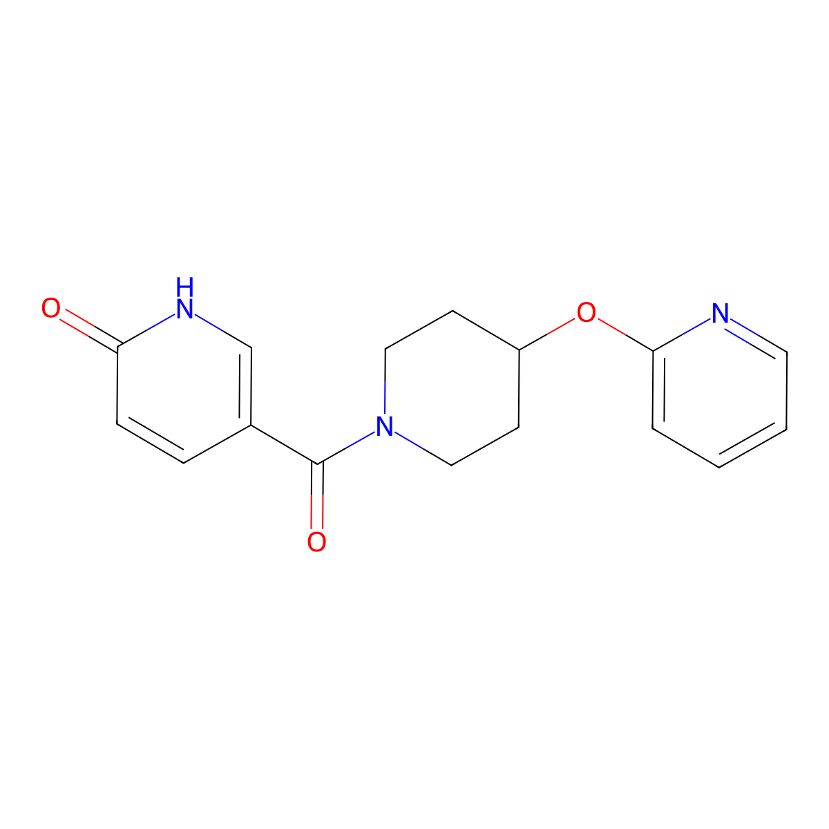 5-(4-(pyridin-2-yloxy)piperidine-1-carbonyl)pyridin-2(1H)-one molecular structure, CAS 1448078-81-6