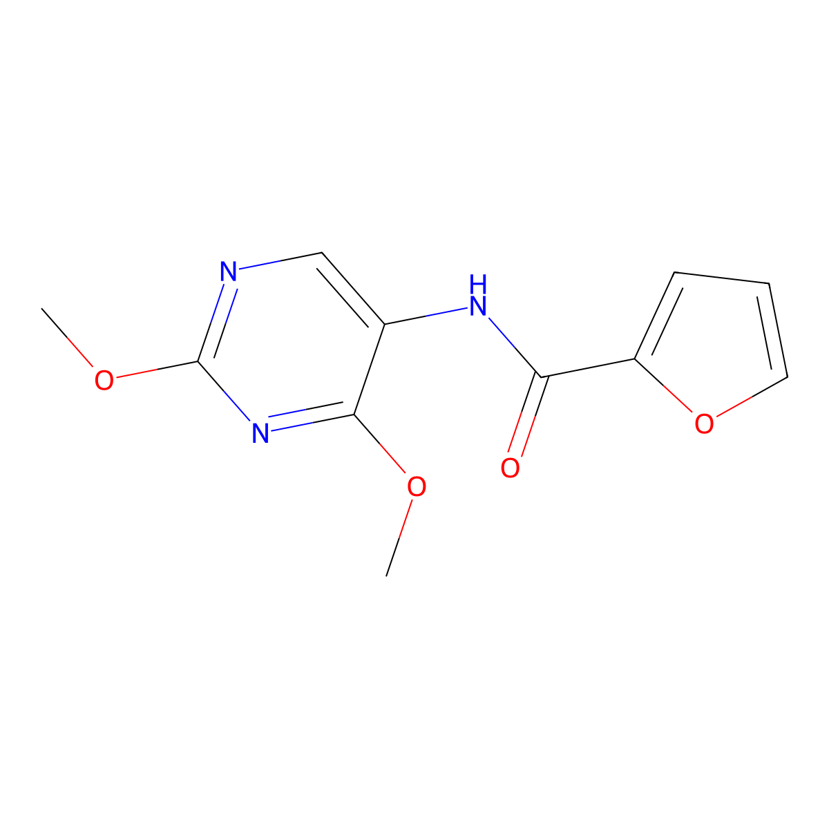N-(2,4-dimethoxypyrimidin-5-yl)furan-2-carboxamide molecular structure, CAS 1448078-88-3