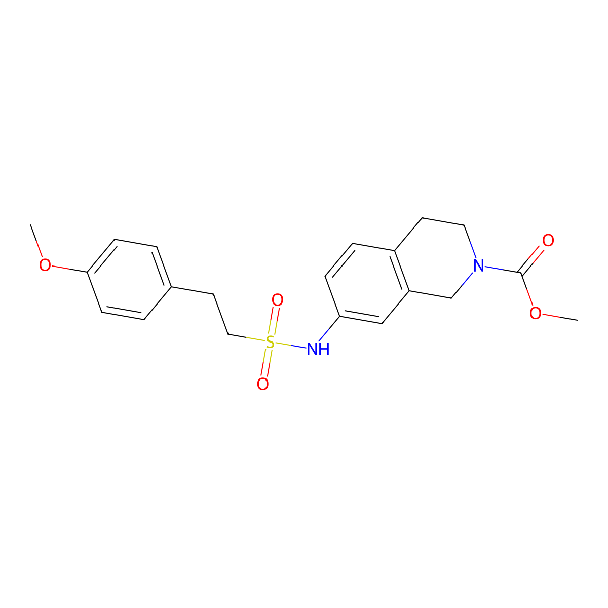 Methyl 7-[2-(4-methoxyphenyl)ethanesulfonamido]-1,2,3,4-tetrahydroisoquinoline-2-carboxylate molecular structure, CAS 1448078-91-8