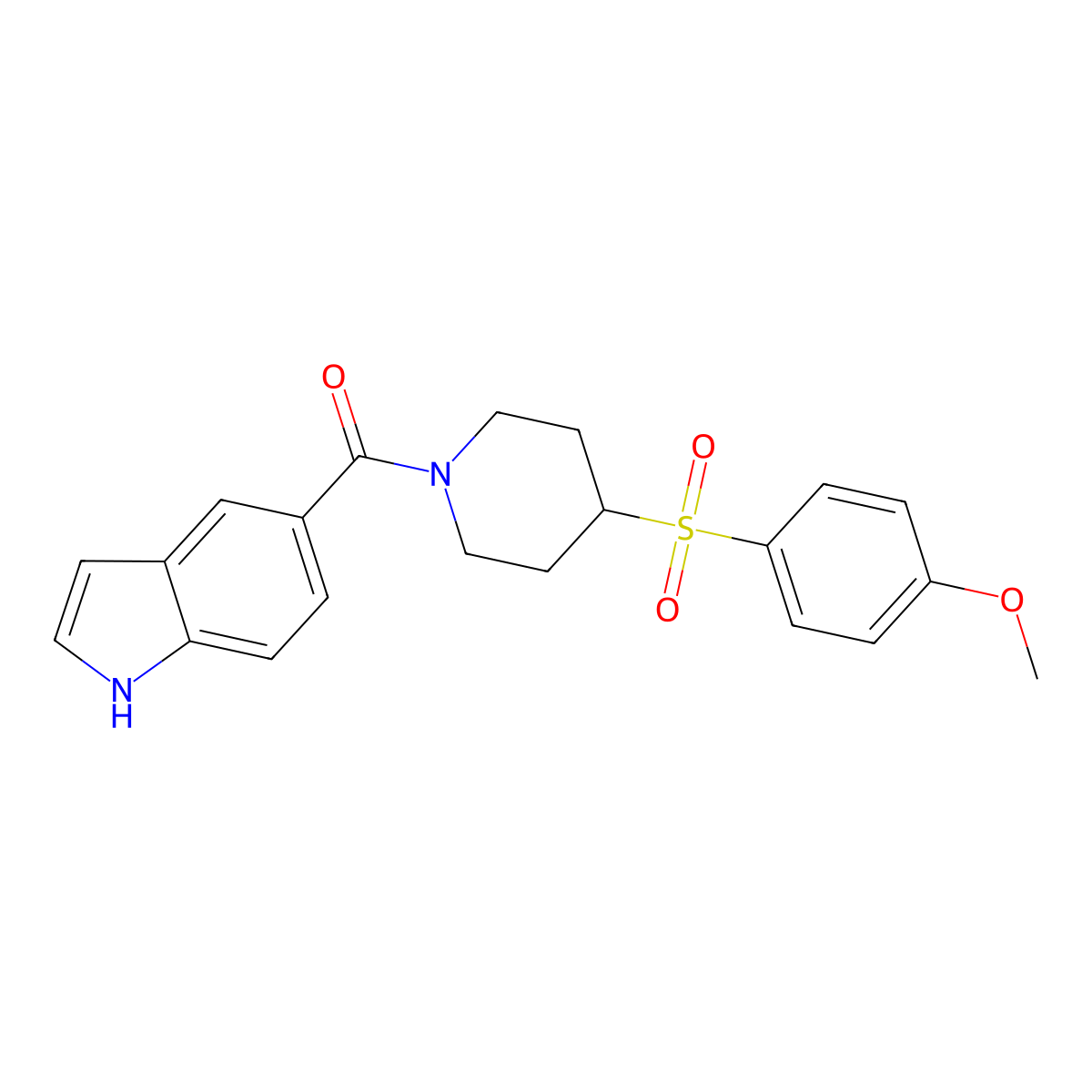 (1H-indol-5-yl)(4-((4-methoxyphenyl)sulfonyl)piperidin-1-yl)methanone molecular structure, CAS 1448078-93-0