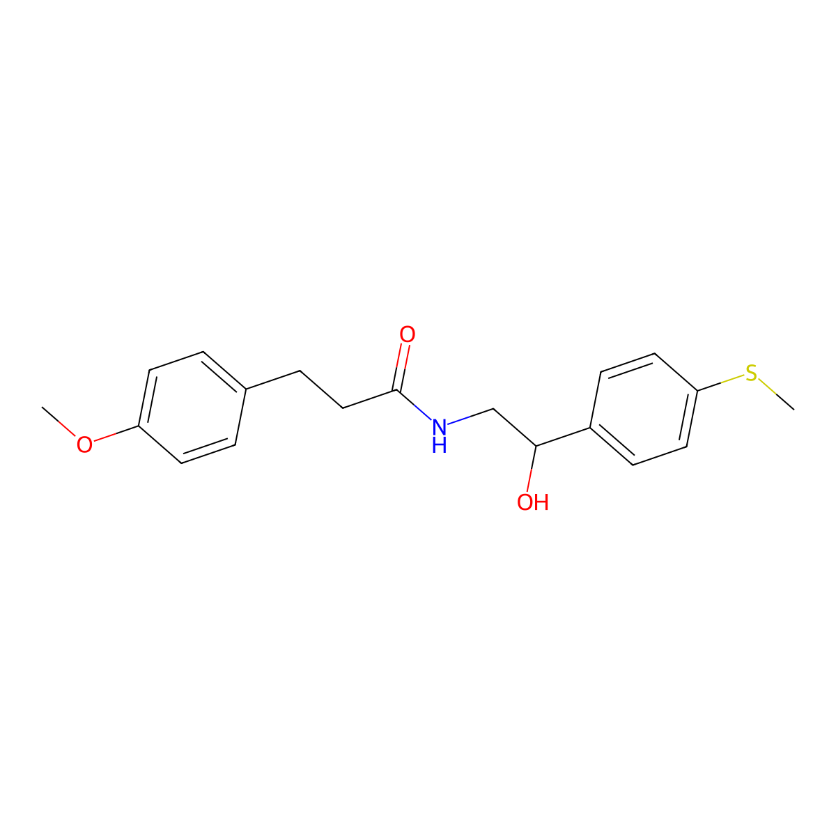 N-(2-hydroxy-2-(4-(methylthio)phenyl)ethyl)-3-(4-methoxyphenyl)propanamide molecular structure, CAS 1448079-12-6