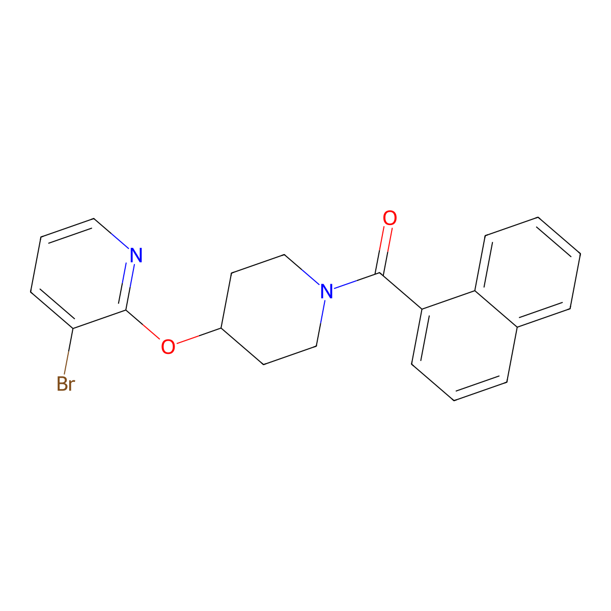 (4-((3-Bromopyridin-2-yl)oxy)piperidin-1-yl)(naphthalen-1-yl)methanone molecular structure, CAS 1448079-30-8