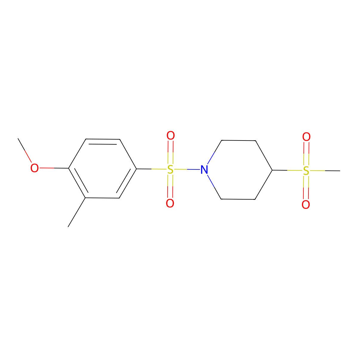 1-((4-Methoxy-3-methylphenyl)sulfonyl)-4-(methylsulfonyl)piperidine molecular structure, CAS 1448079-33-1