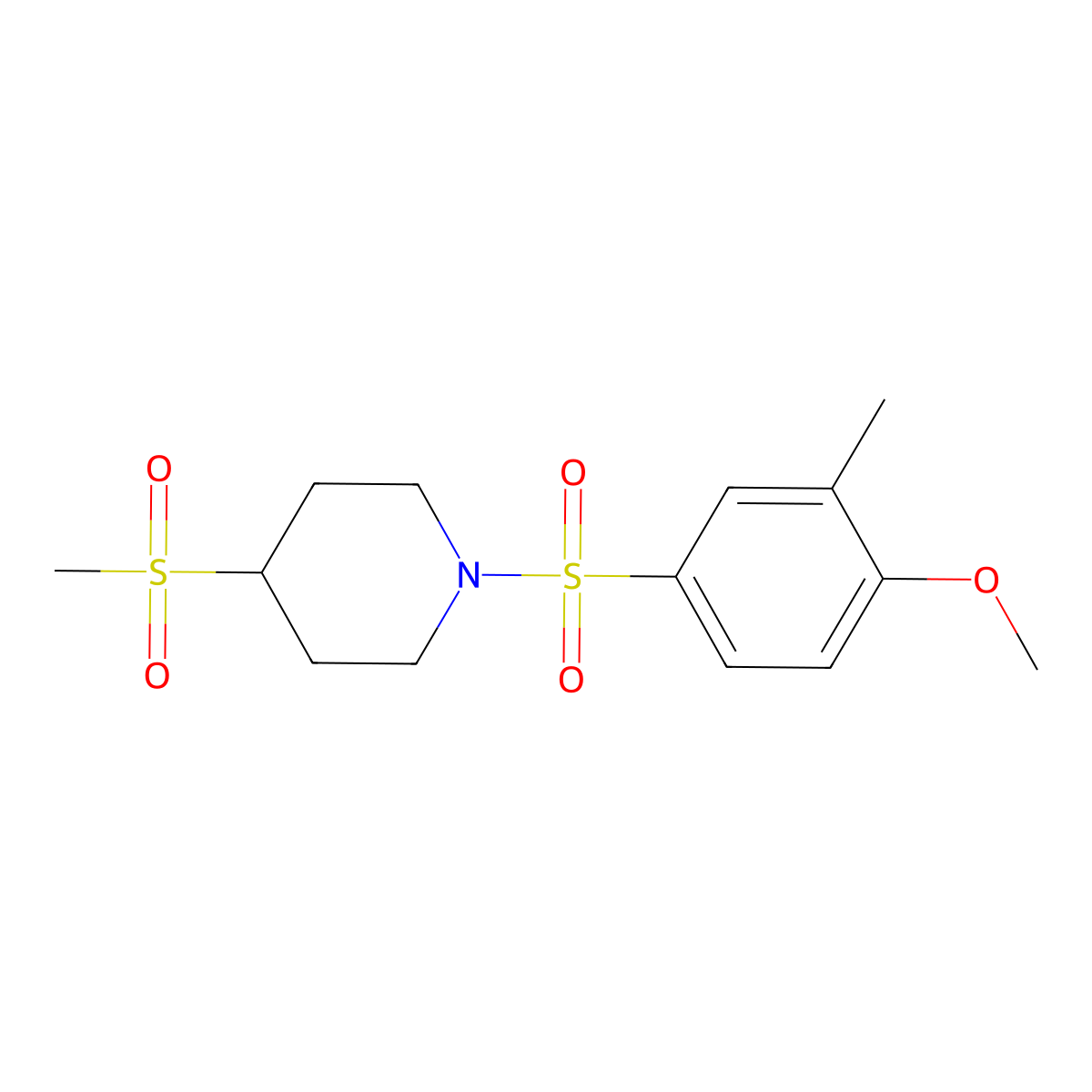 1-((4-Methoxy-3-methylphenyl)sulfonyl)-4-(methylsulfonyl)piperidine molecular structure, CAS 1448079-33-1