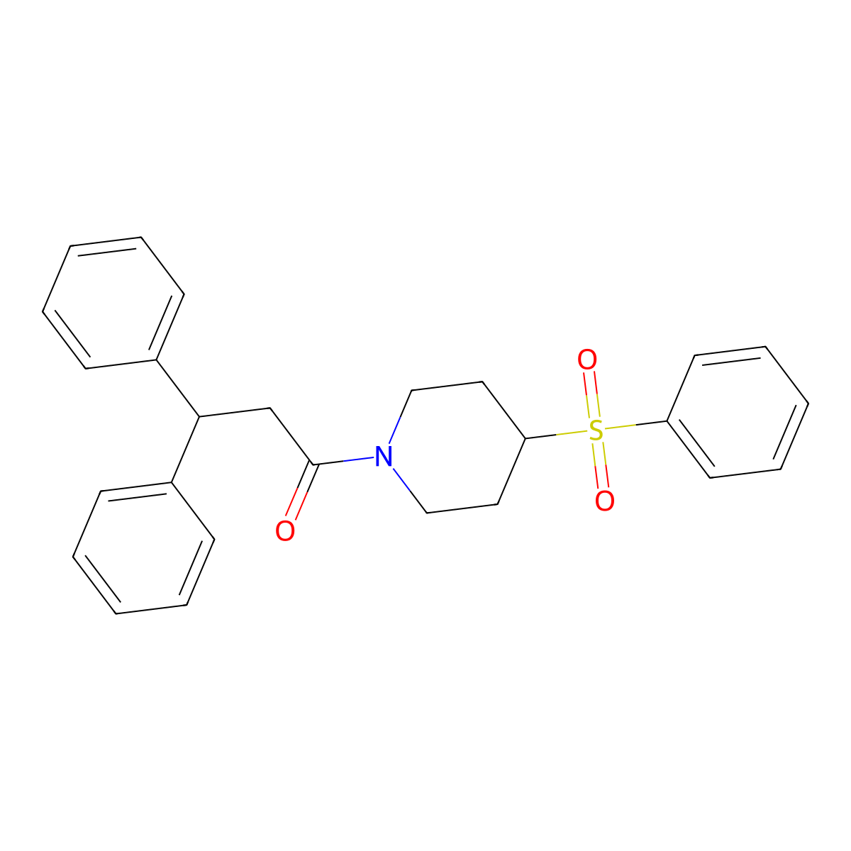 3,3-Diphenyl-1-(4-(phenylsulfonyl)piperidin-1-yl)propan-1-one molecular structure, CAS 1448079-34-2