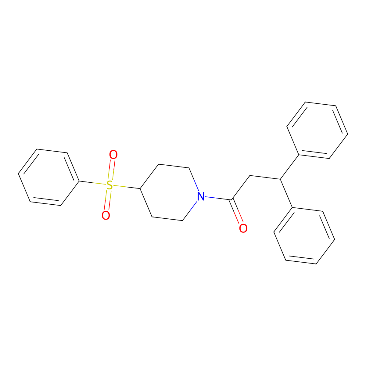 3,3-Diphenyl-1-(4-(phenylsulfonyl)piperidin-1-yl)propan-1-one molecular structure, CAS 1448079-34-2