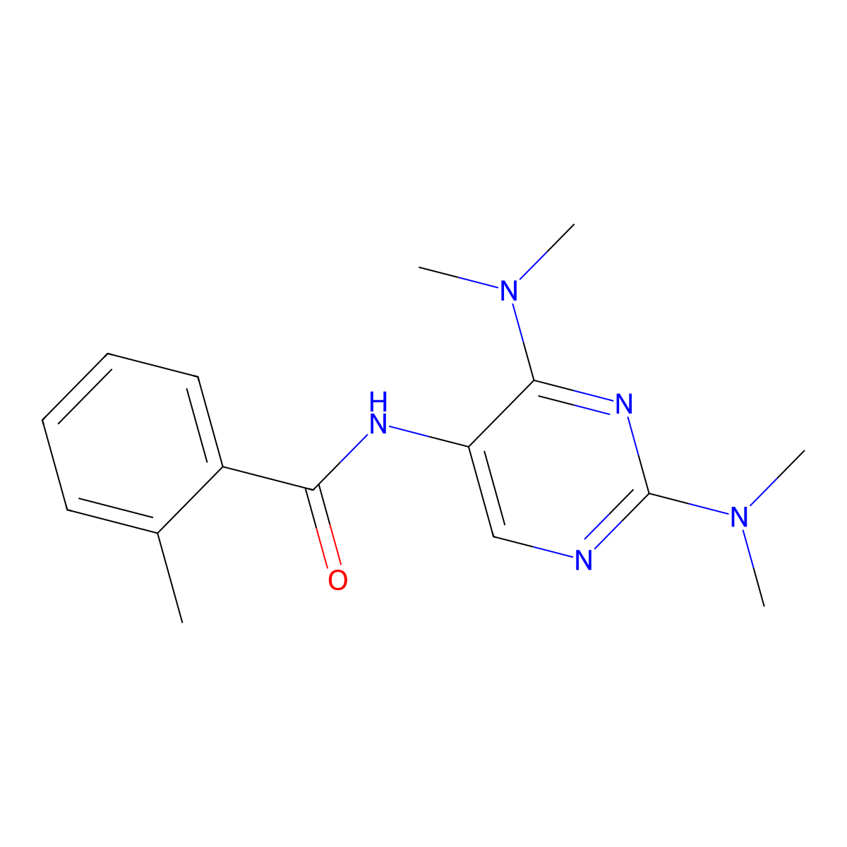 N-[2,4-Bis(dimethylamino)pyrimidin-5-YL]-2-methylbenzamide molecular structure, CAS 1448079-46-6