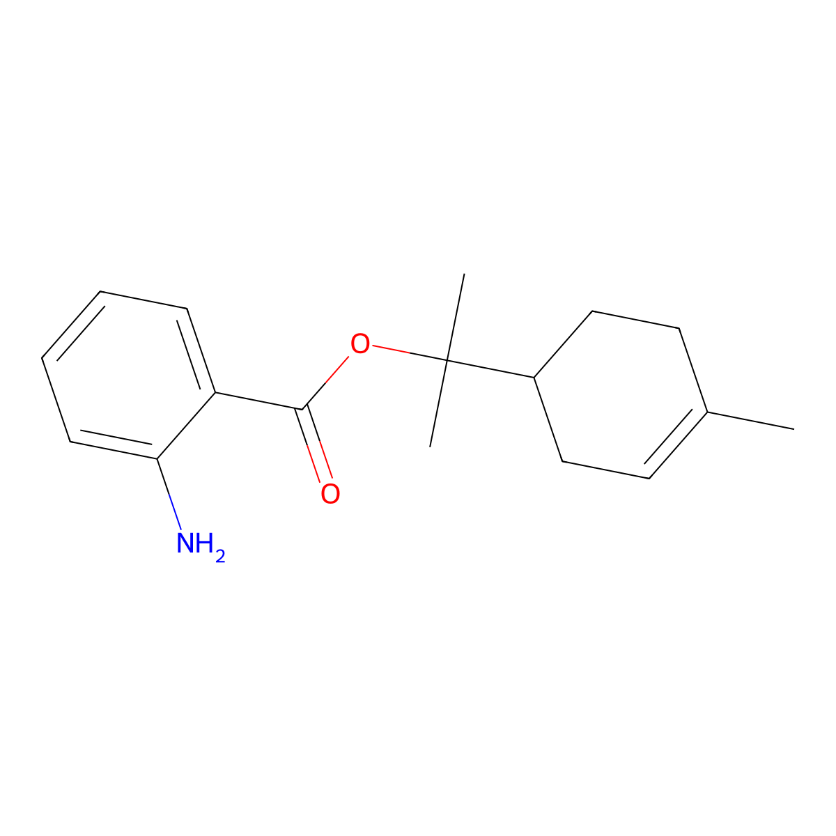 Terpinyl o-aminobenzoate molecular structure, CAS 14481-52-8