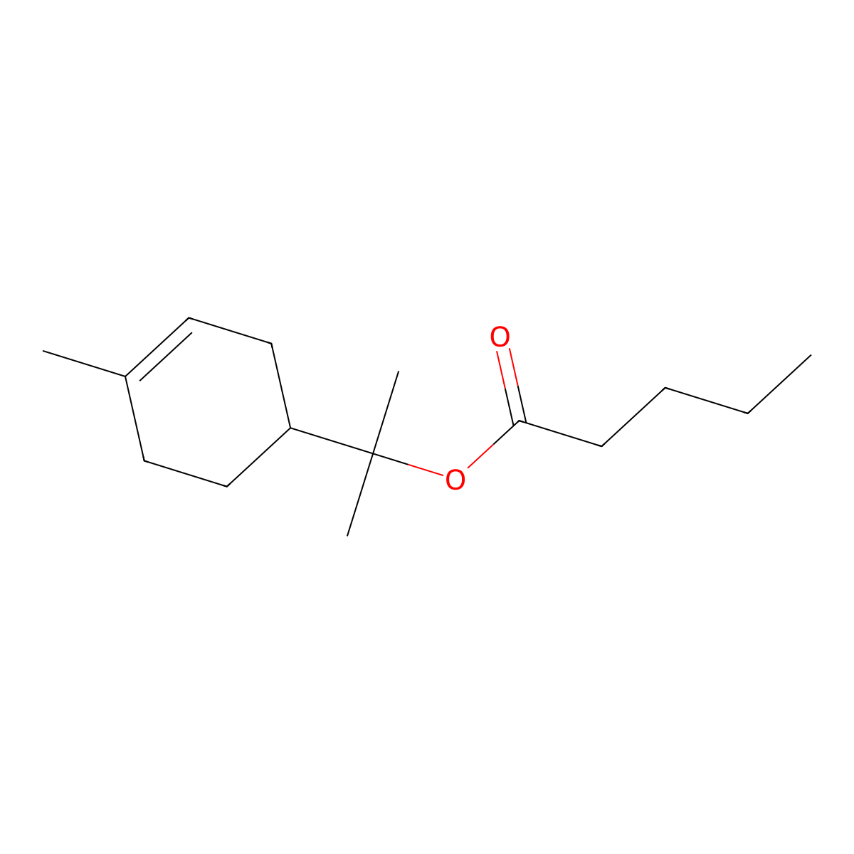 1-Methyl-1-(4-methylcyclohex-3-enyl)ethyl valerate molecular structure, CAS 14481-55-1