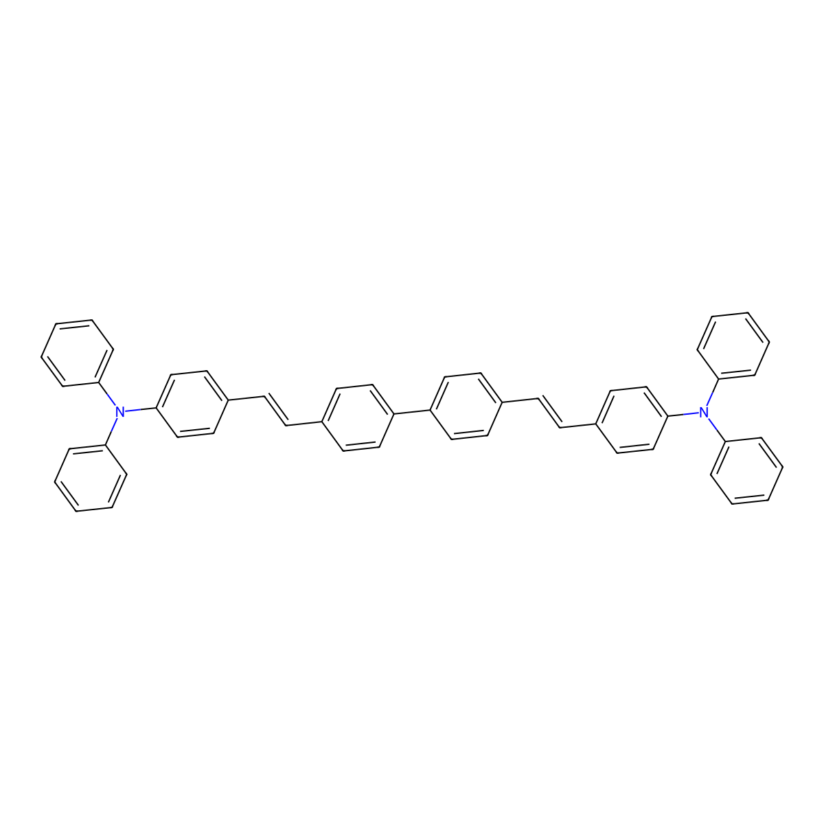 N,N'-{[1,1'-Biphenyl]-4,4'-diylbis[(ethene-2,1-diyl)-4,1-phenylene]}bis(N-phenylaniline) molecular structure, CAS 144810-08-2