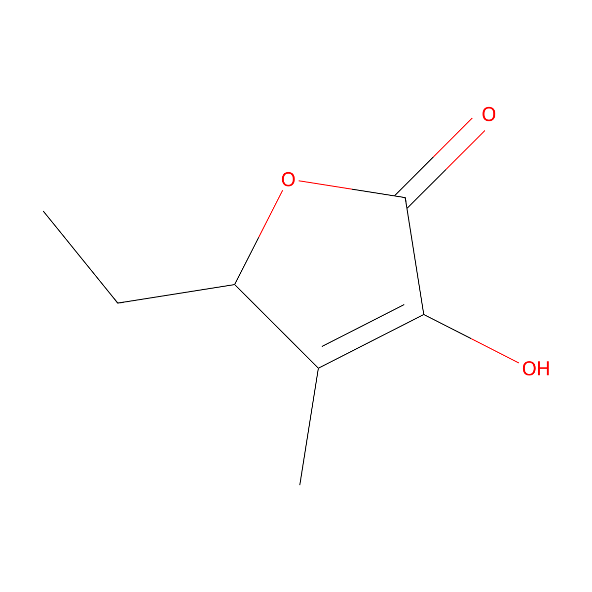 5-Ethyl-3-hydroxy-4-methyl-2(5H)-furanone molecular structure, CAS 144810-13-9