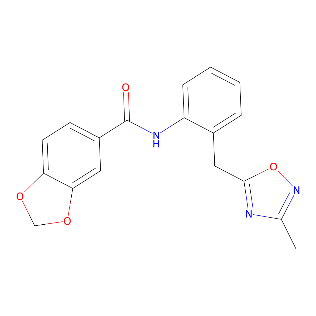 N-(2-((3-methyl-1,2,4-oxadiazol-5-yl)methyl)phenyl)benzo[d][1,3]dioxole-5-carboxamide molecular structure, CAS 1448121-71-8