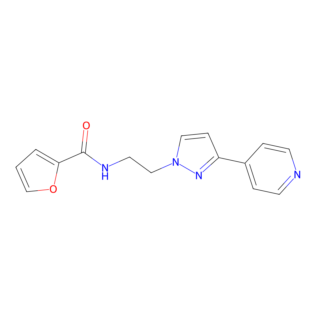 N-{2-[3-(pyridin-4-yl)-1H-pyrazol-1-yl]ethyl}furan-2-carboxamide molecular structure, CAS 1448121-77-4