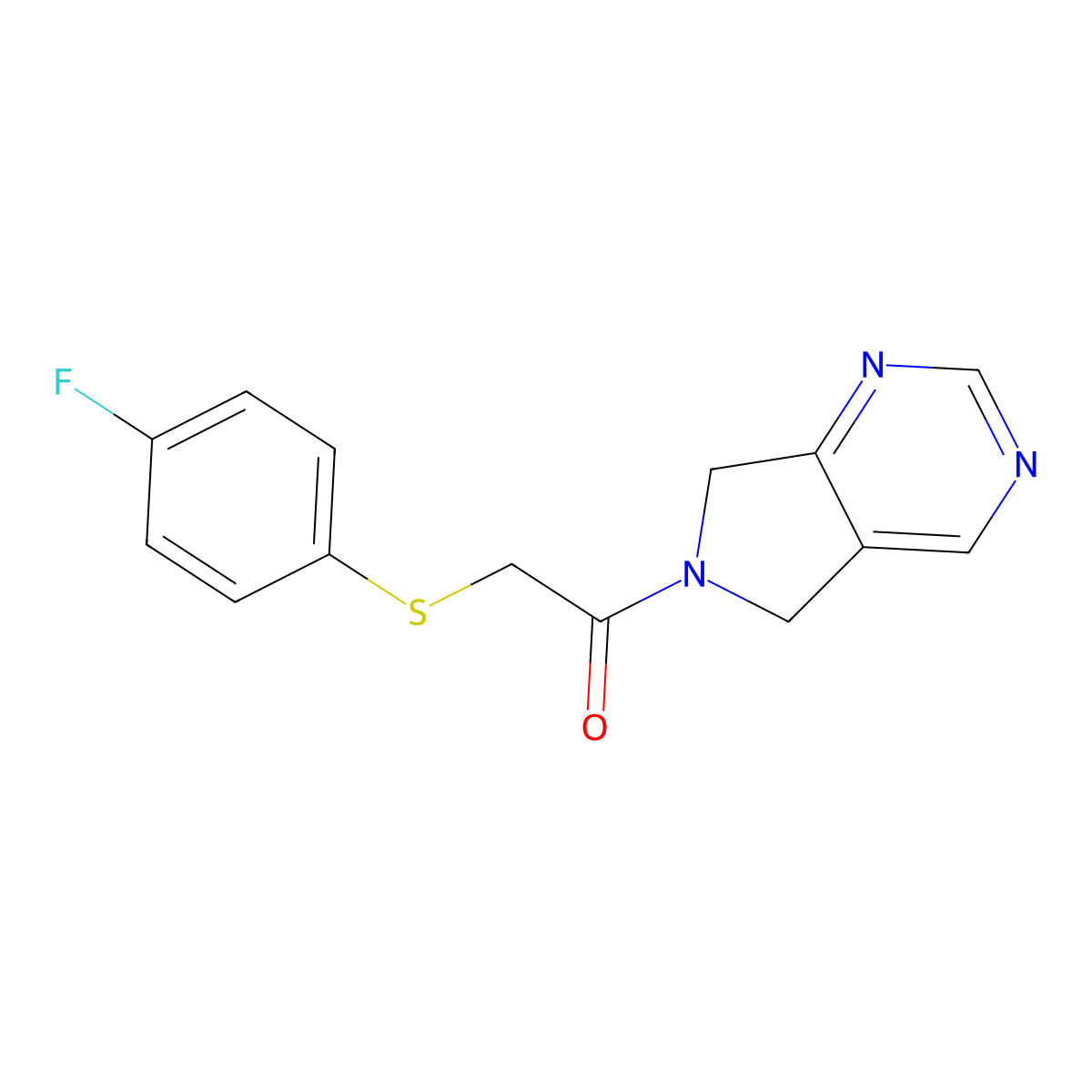 2-((4-fluorophenyl)thio)-1-(5H-pyrrolo[3,4-d]pyrimidin-6(7H)-yl)ethanone molecular structure, CAS 1448121-79-6
