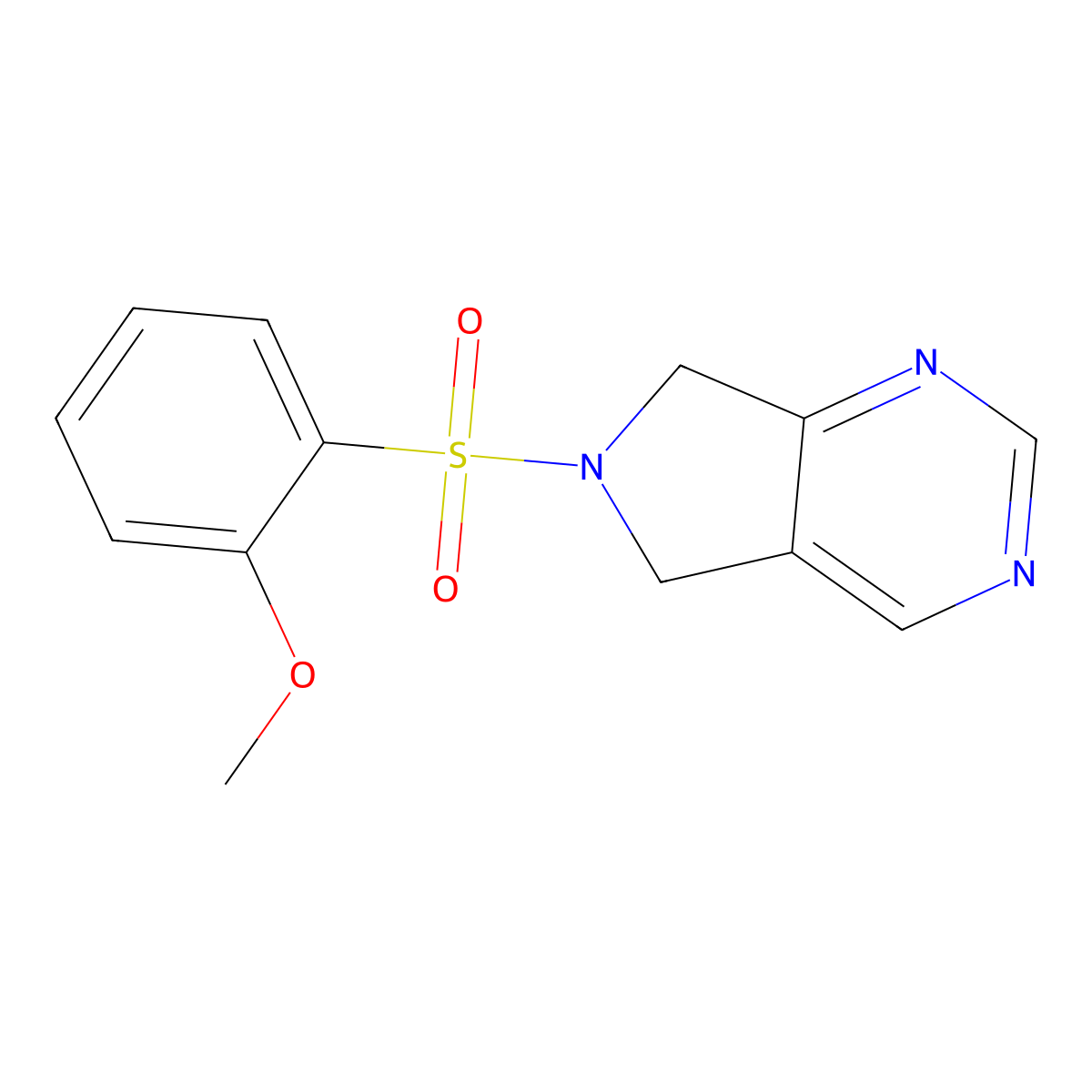 6-((2-methoxyphenyl)sulfonyl)-6,7-dihydro-5H-pyrrolo[3,4-d]pyrimidine molecular structure, CAS 1448121-86-5
