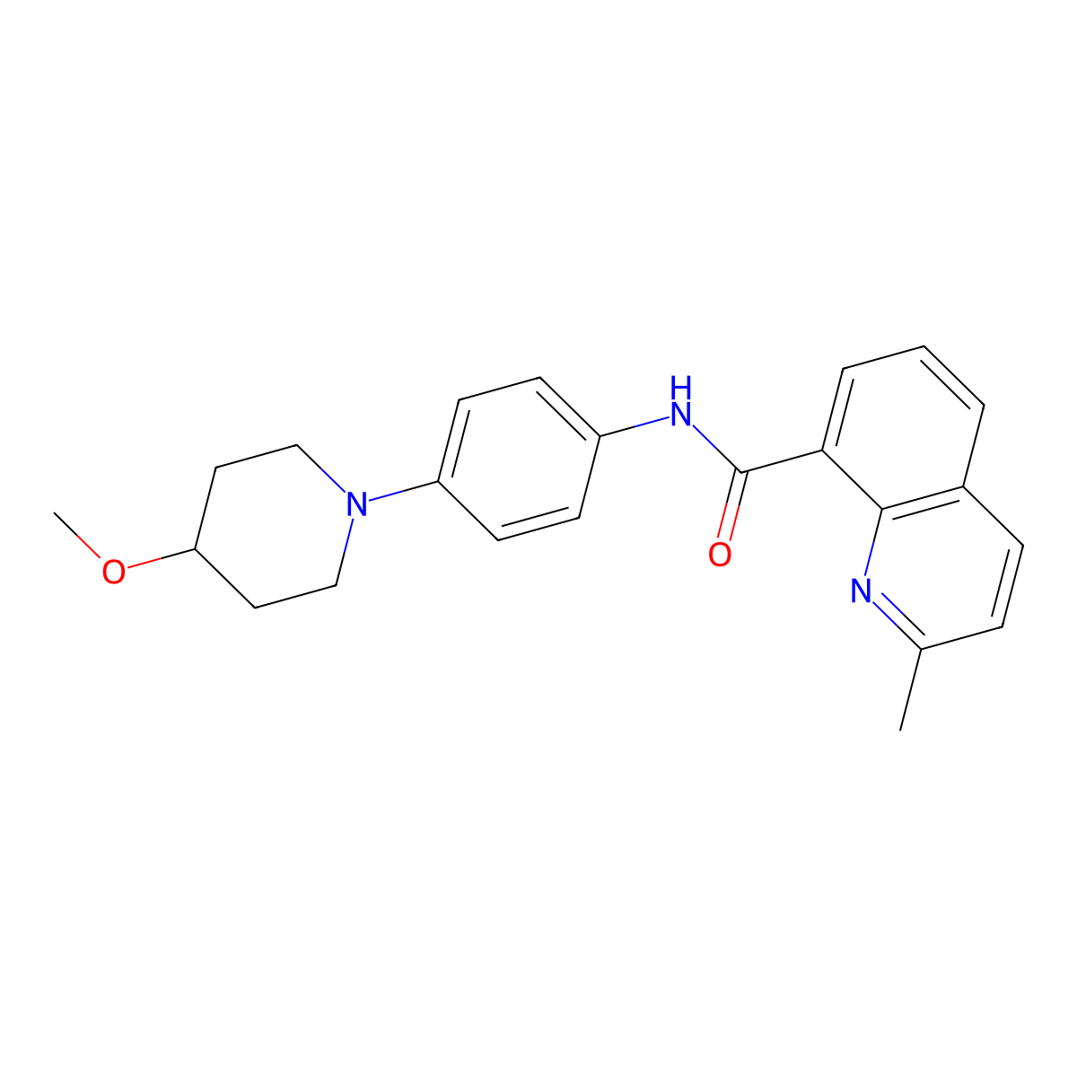 N-[4-(4-Methoxypiperidin-1-YL)phenyl]-2-methylquinoline-8-carboxamide molecular structure, CAS 1448121-90-1