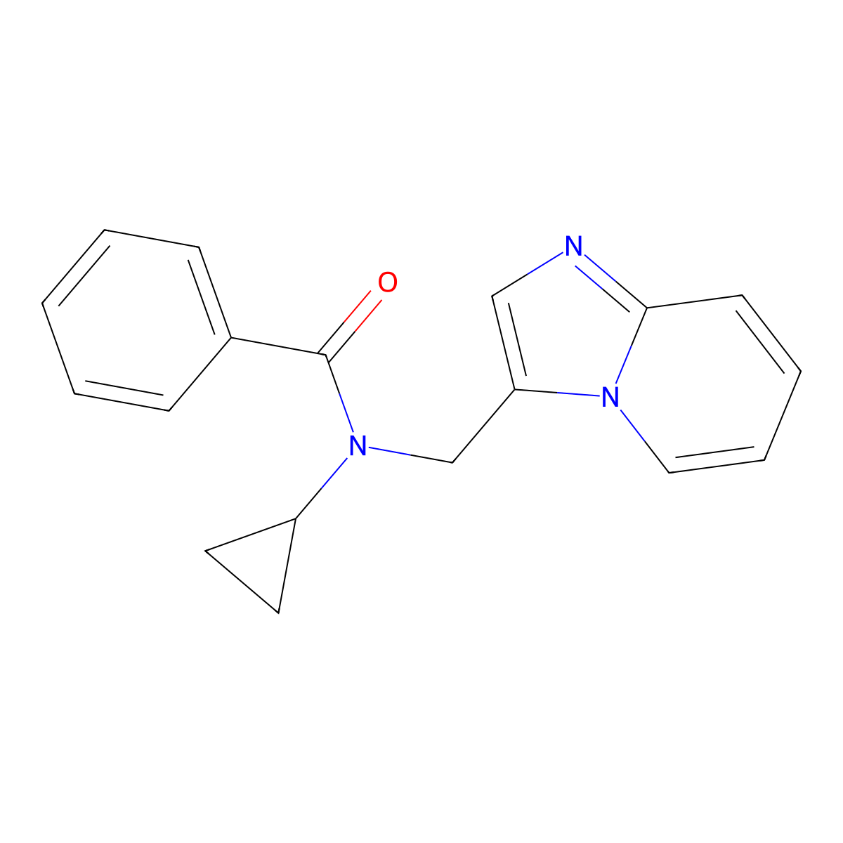 N-cyclopropyl-N-(imidazo[1,2-a]pyridin-3-ylmethyl)benzamide molecular structure, CAS 1448121-92-3