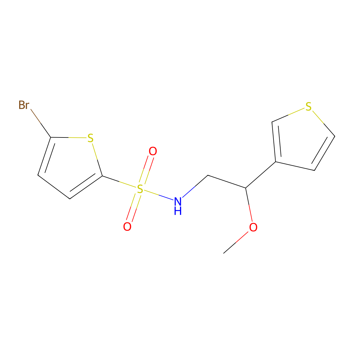 5-Bromo-N-[2-methoxy-2-(thiophen-3-YL)ethyl]thiophene-2-sulfonamide molecular structure, CAS 1448122-05-1