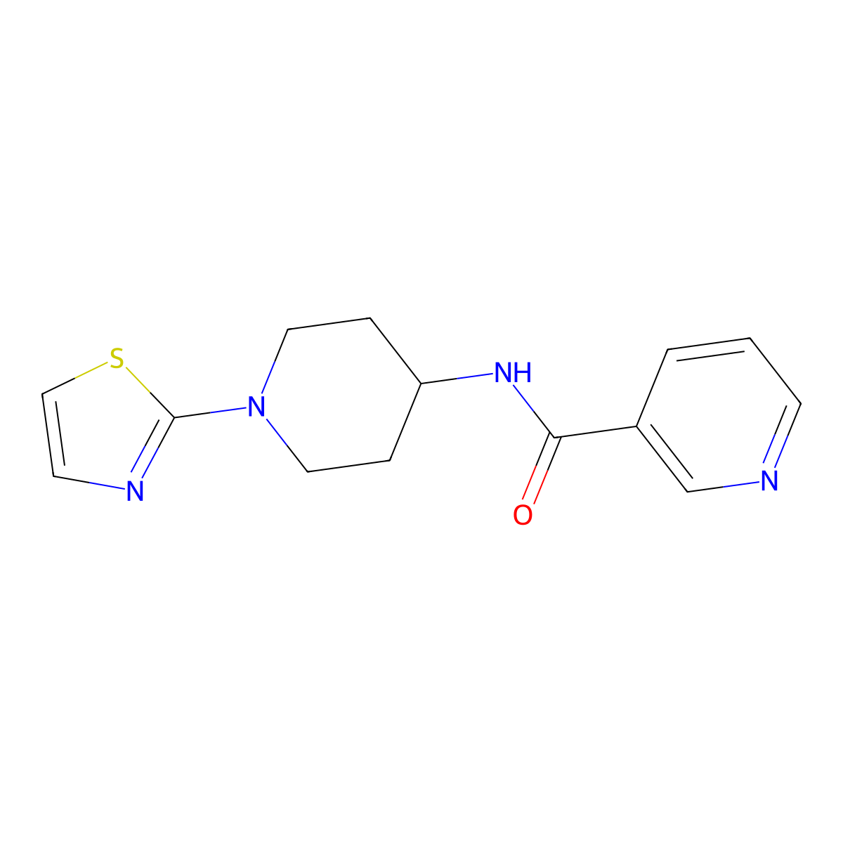 N-(1-(thiazol-2-yl)piperidin-4-yl)nicotinamide molecular structure, CAS 1448122-08-4