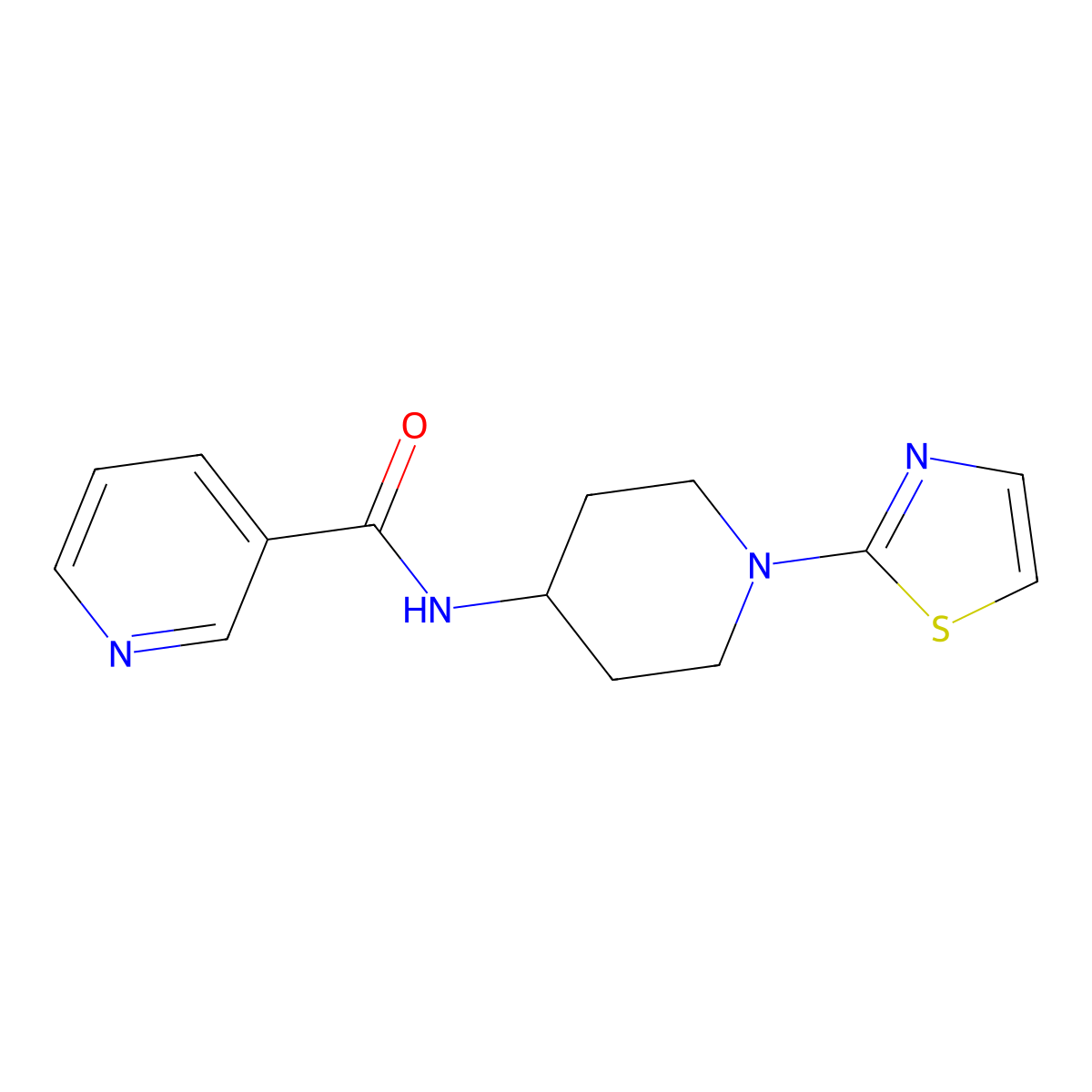 N-(1-(thiazol-2-yl)piperidin-4-yl)nicotinamide molecular structure, CAS 1448122-08-4