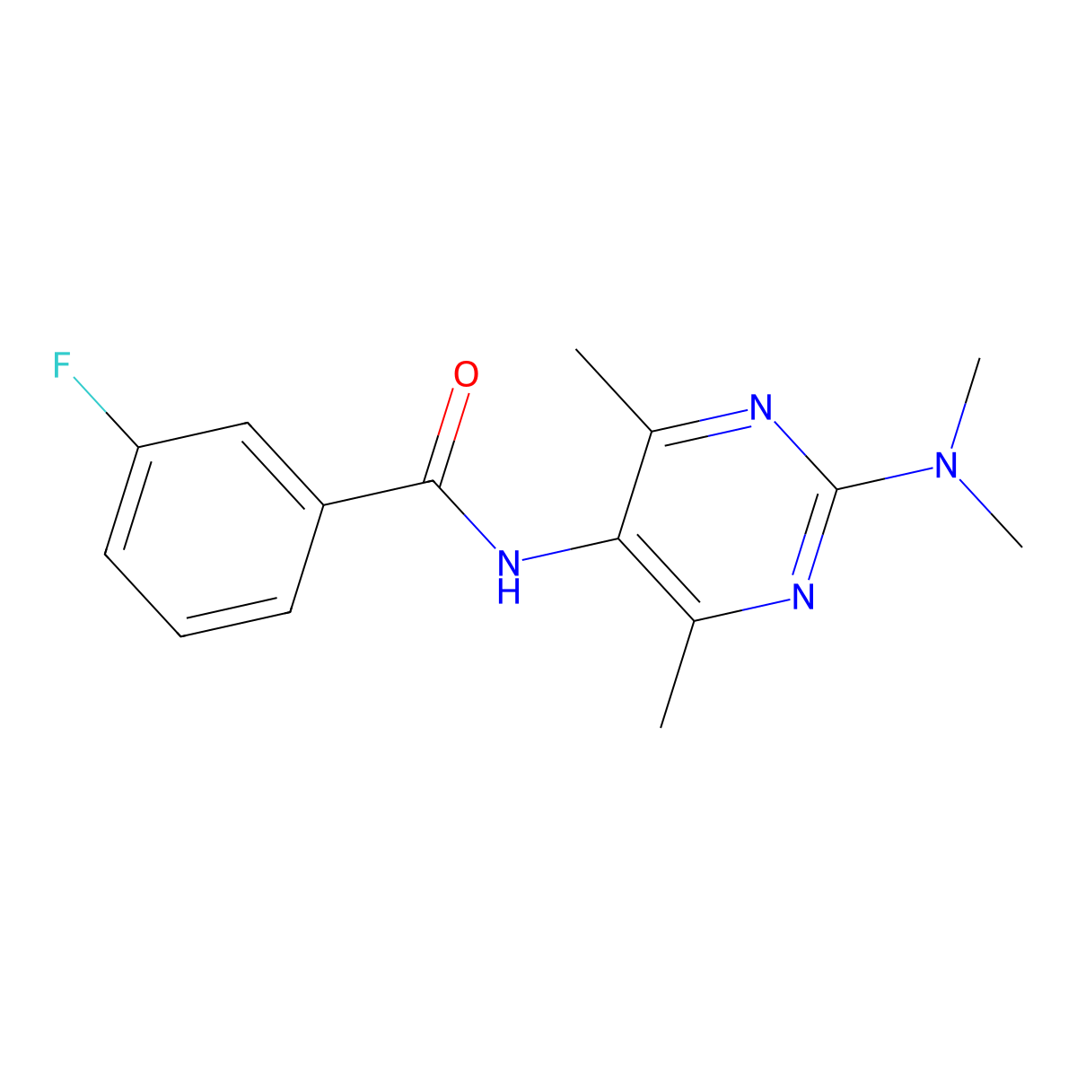 N-[2-(Dimethylamino)-4,6-dimethylpyrimidin-5-YL]-3-fluorobenzamide molecular structure, CAS 1448122-17-5