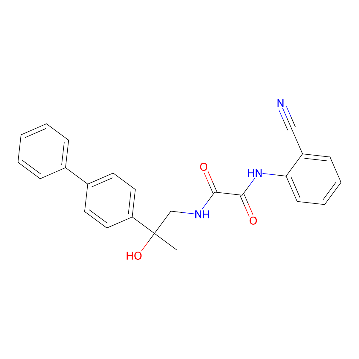 N1-(2-([1,1'-biphenyl]-4-yl)-2-hydroxypropyl)-N2-(2-cyanophenyl)oxalamide molecular structure, CAS 1448122-18-6
