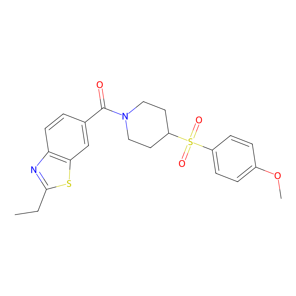 (2-Ethylbenzo[d]thiazol-6-yl)(4-((4-methoxyphenyl)sulfonyl)piperidin-1-yl)methanone molecular structure, CAS 1448122-33-5