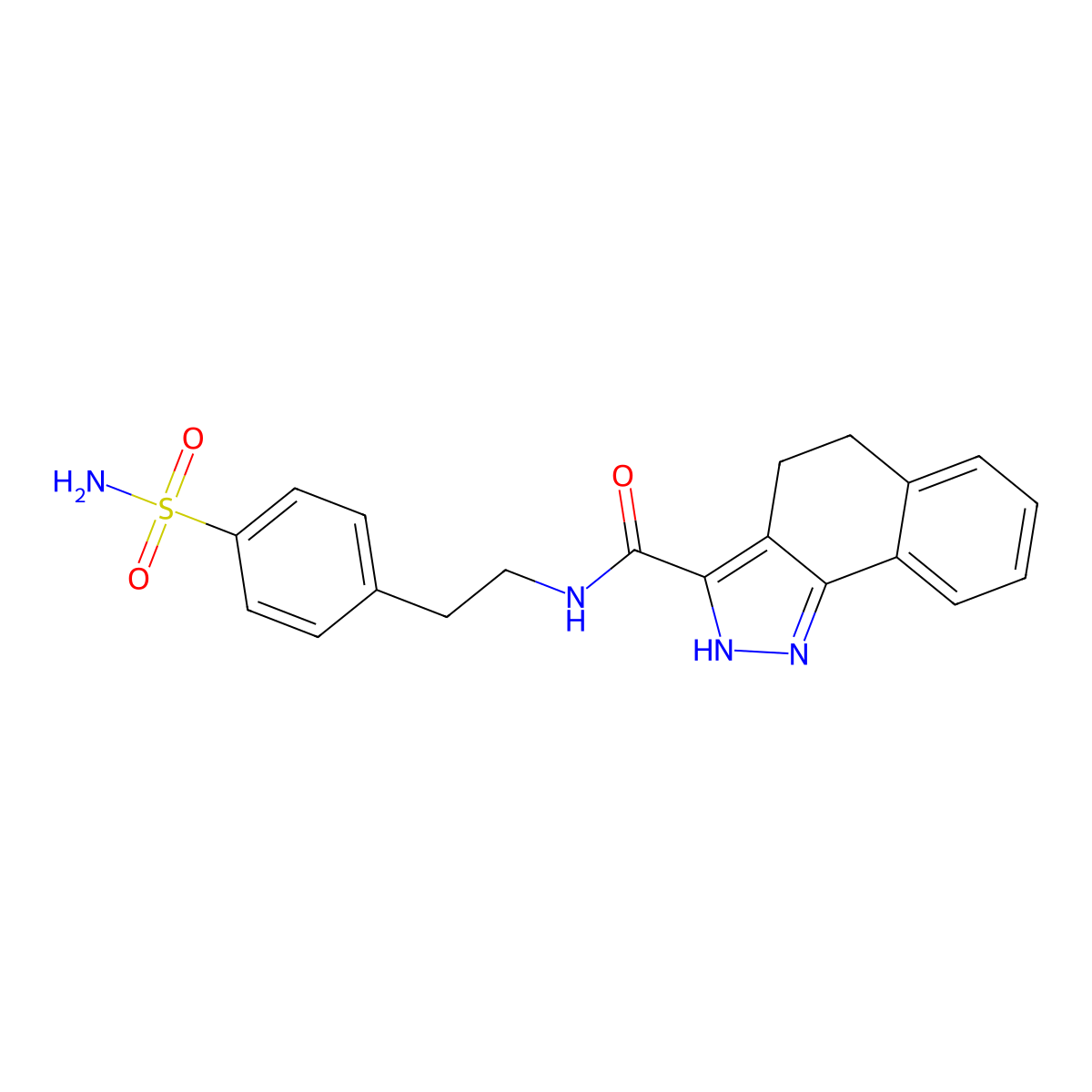 N-(4-sulfamoylphenethyl)-4,5-dihydro-2H-benzo[g]indazole-3-carboxamide molecular structure, CAS 1448122-38-0