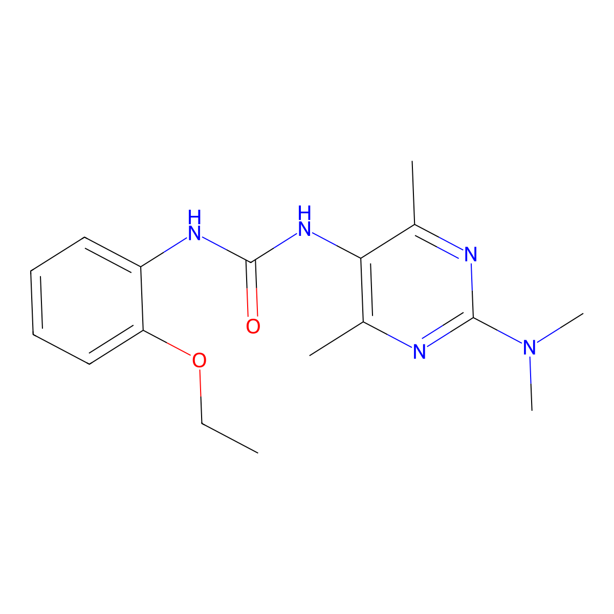 1-(2-(Dimethylamino)-4,6-dimethylpyrimidin-5-yl)-3-(2-ethoxyphenyl)urea molecular structure, CAS 1448122-41-5