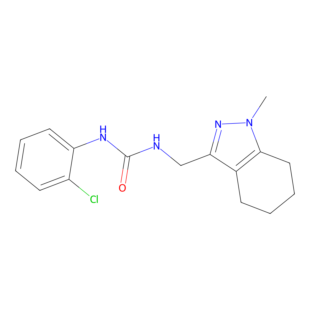 1-(2-chlorophenyl)-3-[(1-methyl-4,5,6,7-tetrahydro-1H-indazol-3-yl)methyl]urea molecular structure, CAS 1448122-49-3