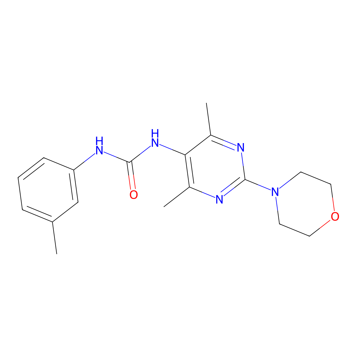 1-(4,6-Dimethyl-2-morpholinopyrimidin-5-yl)-3-(m-tolyl)urea molecular structure, CAS 1448122-51-7