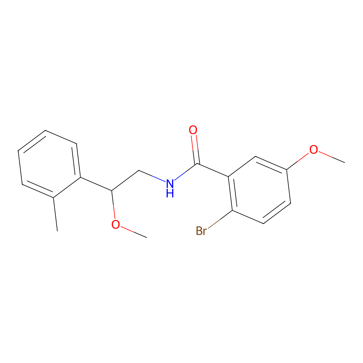 2-bromo-5-methoxy-N-(2-methoxy-2-(o-tolyl)ethyl)benzamide molecular structure, CAS 1448122-56-2