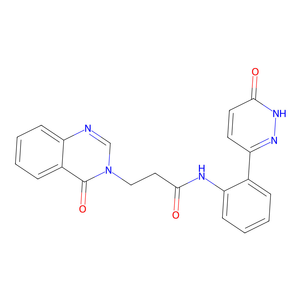 N-(2-(6-oxo-1,6-dihydropyridazin-3-yl)phenyl)-3-(4-oxoquinazolin-3(4H)-yl)propanamide molecular structure, CAS 1448122-60-8