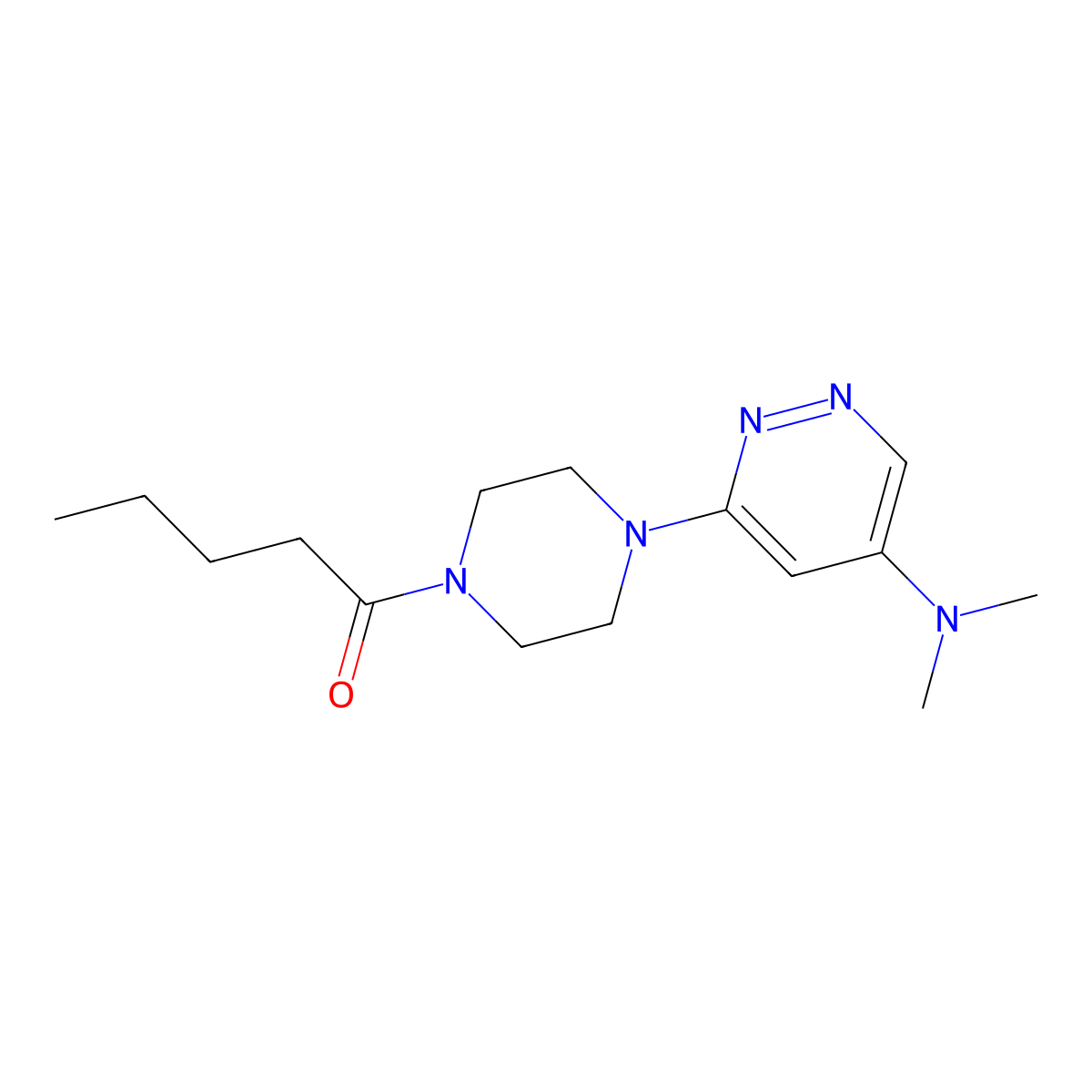 1-(4-(5-(Dimethylamino)pyridazin-3-yl)piperazin-1-yl)pentan-1-one molecular structure, CAS 1448122-61-9