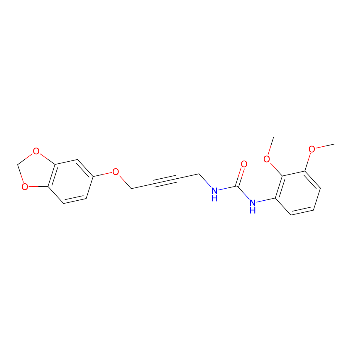 1-(4-(Benzo[d][1,3]dioxol-5-yloxy)but-2-yn-1-yl)-3-(2,3-dimethoxyphenyl)urea molecular structure, CAS 1448122-65-3