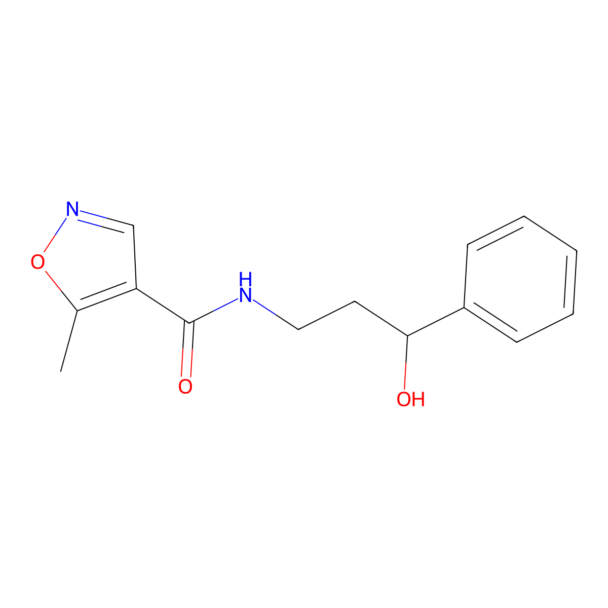 N-(3-hydroxy-3-phenylpropyl)-5-methylisoxazole-4-carboxamide molecular structure, CAS 1448122-66-4