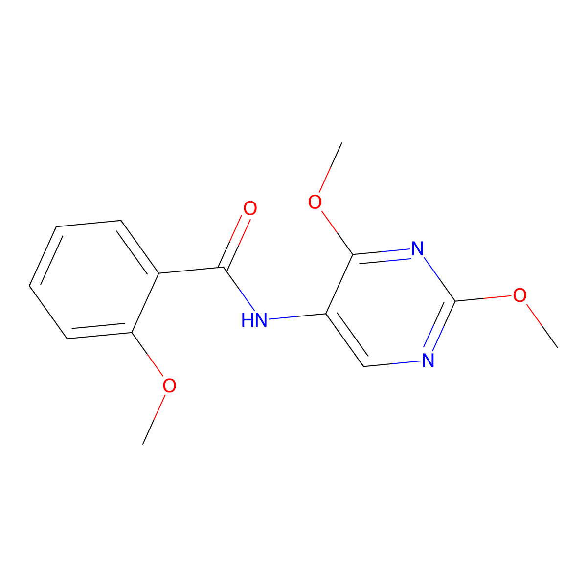 N-(2,4-dimethoxypyrimidin-5-yl)-2-methoxybenzamide molecular structure, CAS 1448122-71-1