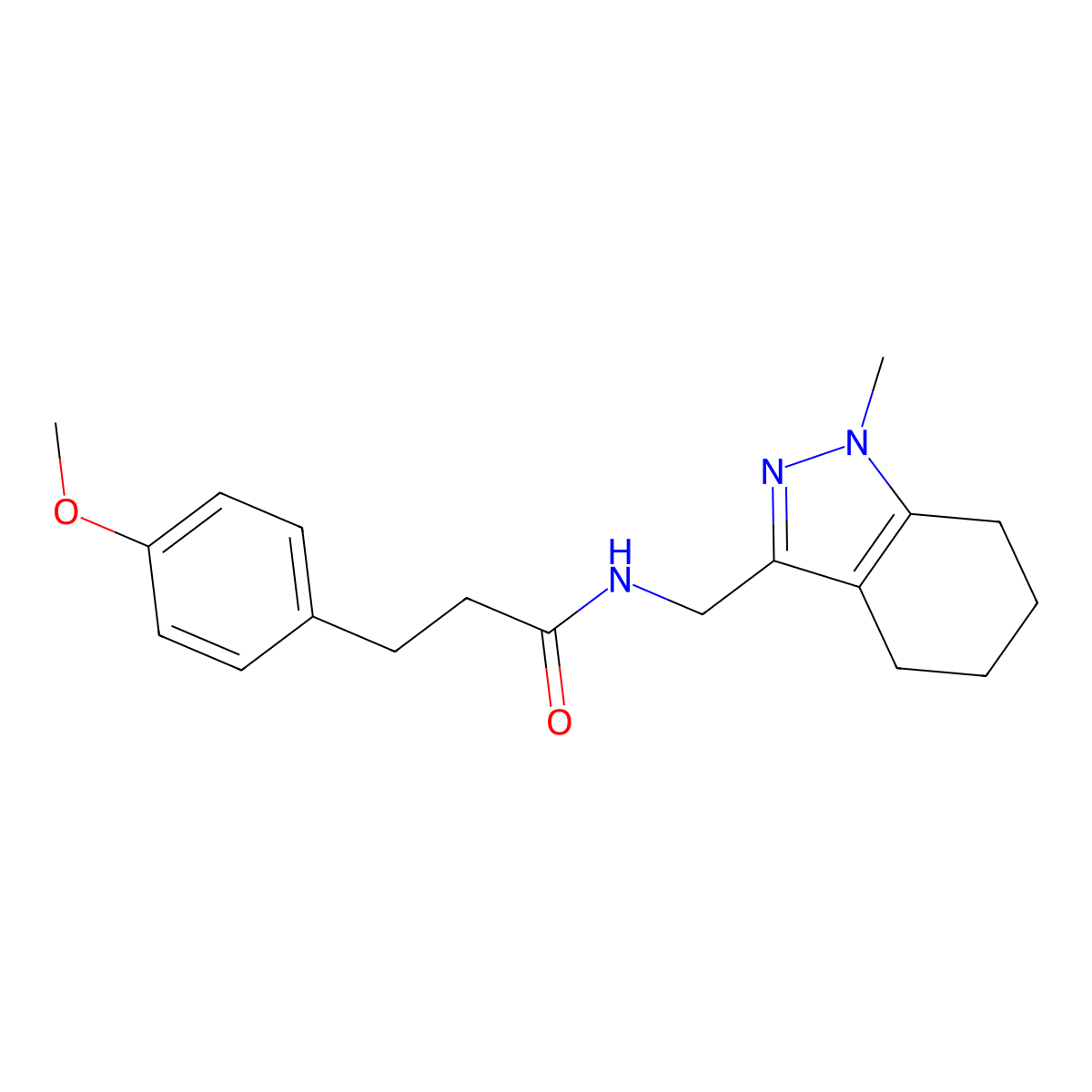 3-(4-methoxyphenyl)-N-[(1-methyl-4,5,6,7-tetrahydro-1H-indazol-3-yl)methyl]propanamide molecular structure, CAS 1448122-77-7