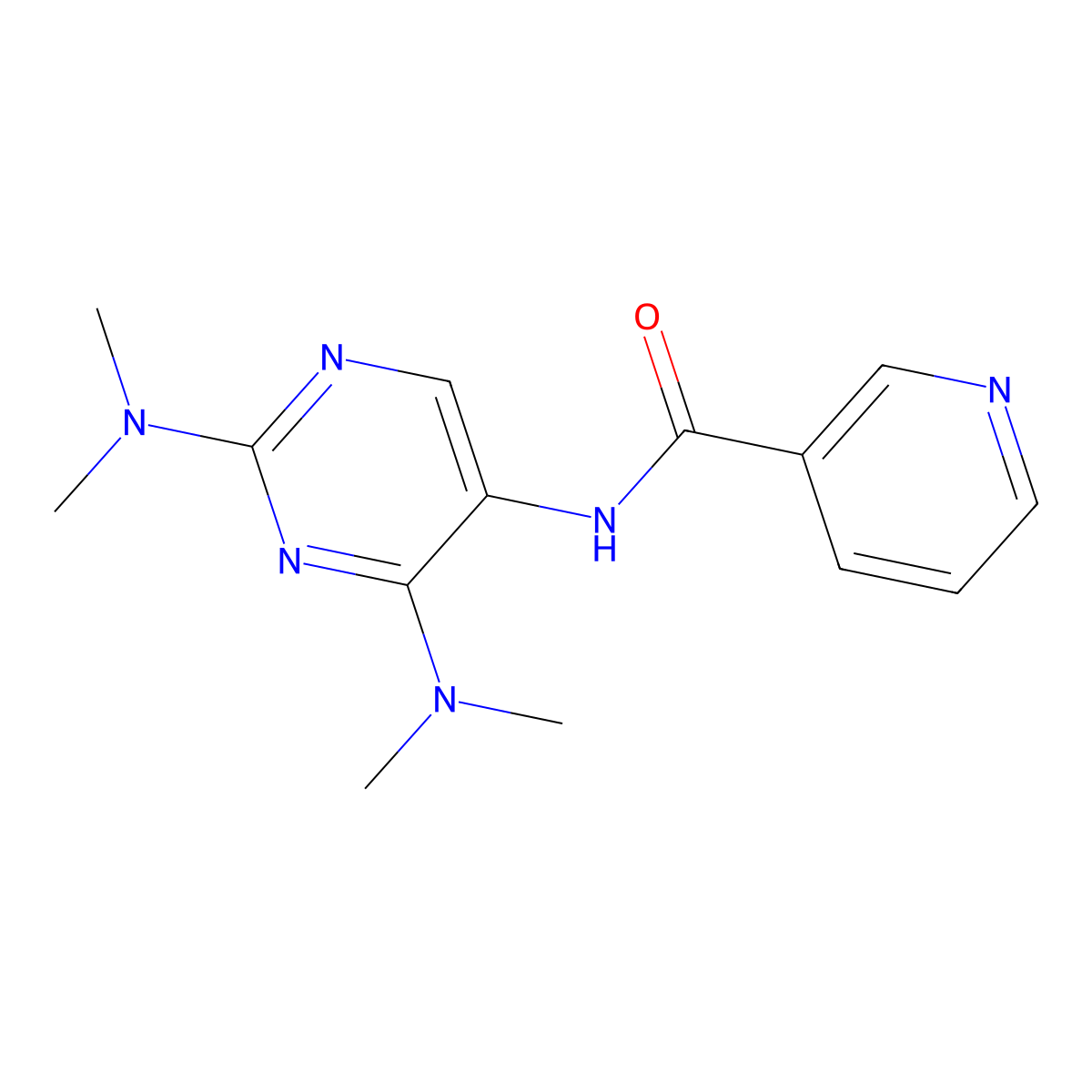 N-(2,4-bis(dimethylamino)pyrimidin-5-yl)nicotinamide molecular structure, CAS 1448122-79-9